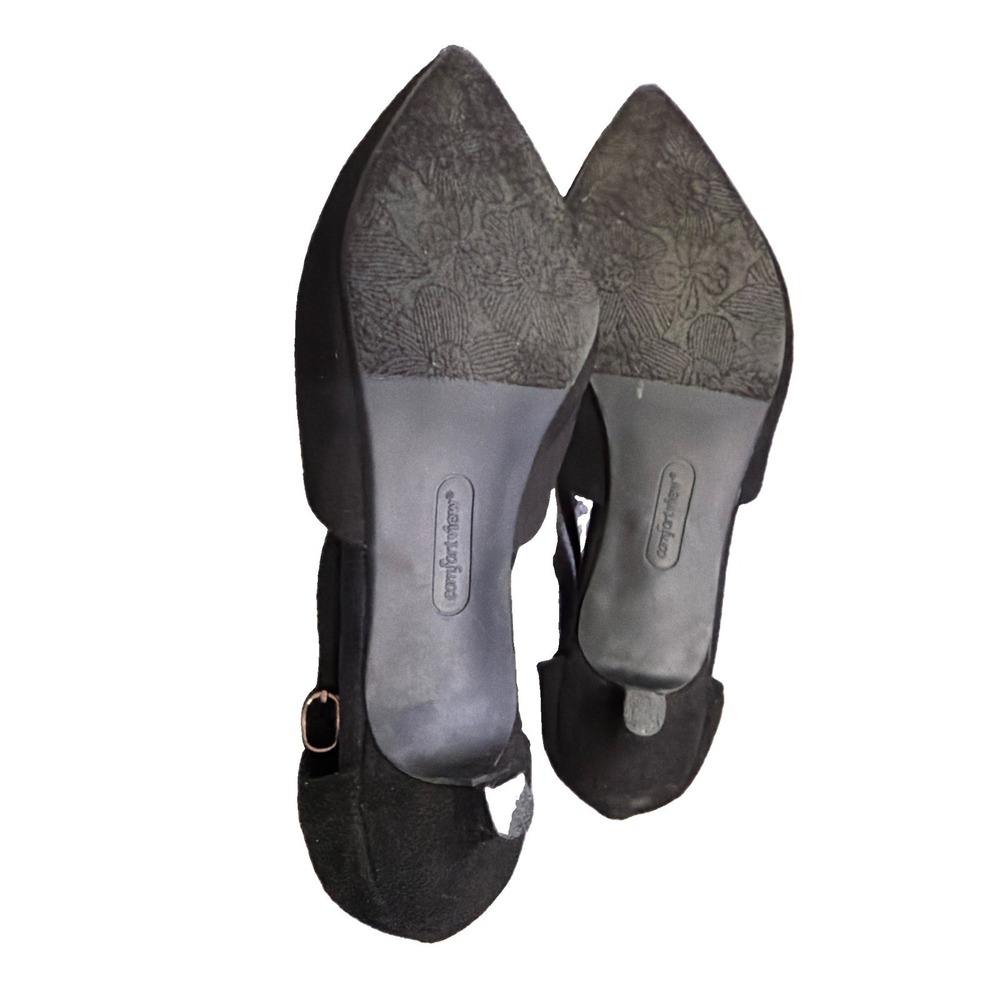 Comfortview 8W Black Suede Heels Women's The Dawn Pump - Picture 6 of 9